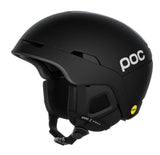 Off-road black POC Obex MIPS ski and snowboard helmet featuring adjustable fit and ventilation.