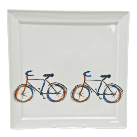 ASSIETE CARRE BICYCLETTE 26CM