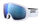 Fovea Mid ski goggles by POC with a blue lens and white frame for excellent vision and fit on smaller adult faces.