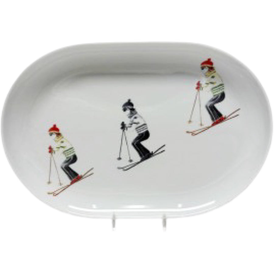 PLAT OVALE 33CM SKIEUR VINTAGE
