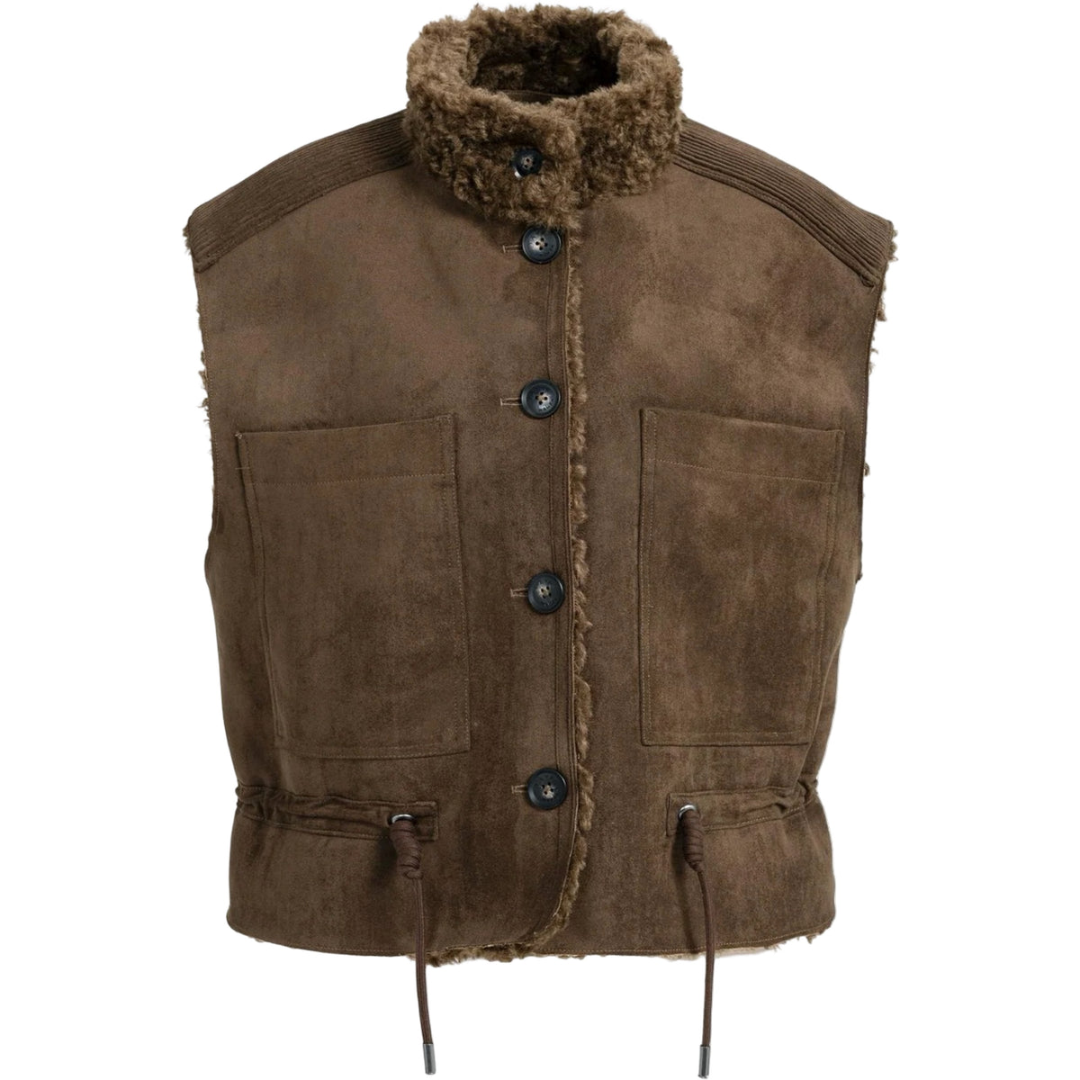 VESTE FAUX SHEARLING AVEC CORDON