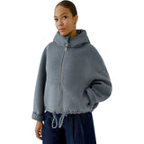 MANTEAU CAPUCHON MELANGE LAINE