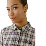 CHEMISE CARREAU BORDURE DENTELLE