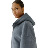 MANTEAU CAPUCHON MELANGE LAINE