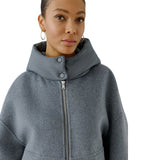 MANTEAU CAPUCHON MELANGE LAINE