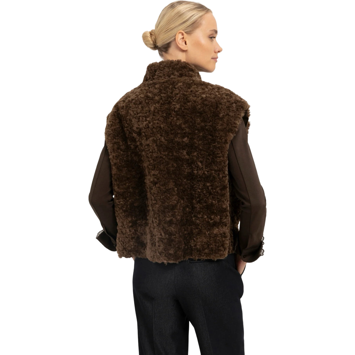 VESTE FAUX SHEARLING AVEC CORDON