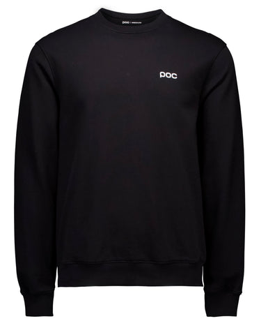 POC crew neck sweatshirt in black, featuring the tonal POC logo on the chest for a sleek, modern look.