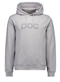 POC hooded sweatshirt in grey with large tonal logo, offering comfort and style in organic cotton.