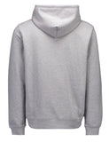 Back view of a gray POC hoodie showcasing its relaxed fit and classic design.