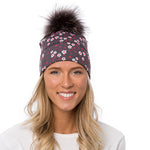 TUQUE POMPON PETITES FLEURS